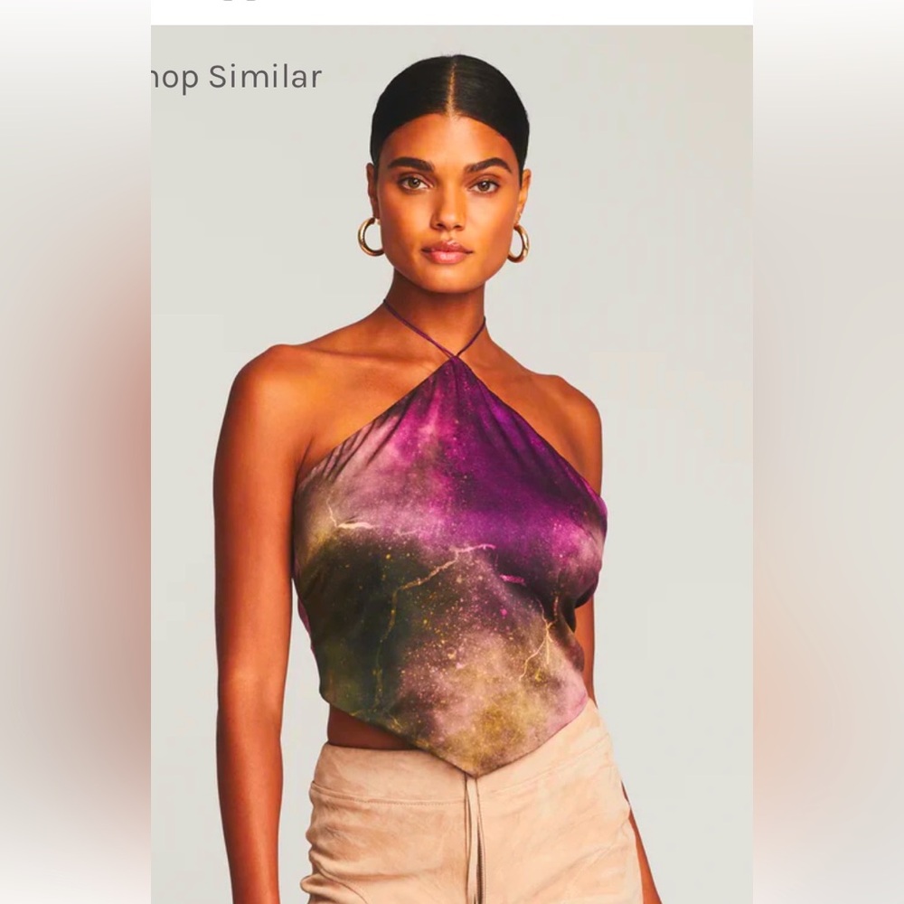 Retrofete size XS silk halter top - purple multicolor never worn